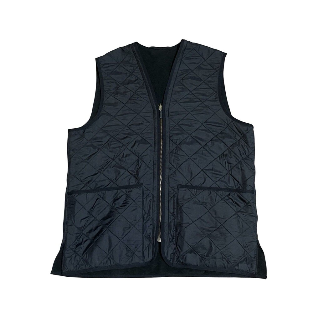 Barbour Polar Quilt Waistcoat Zip-in Liner Men’s Size Medium Black Quilted